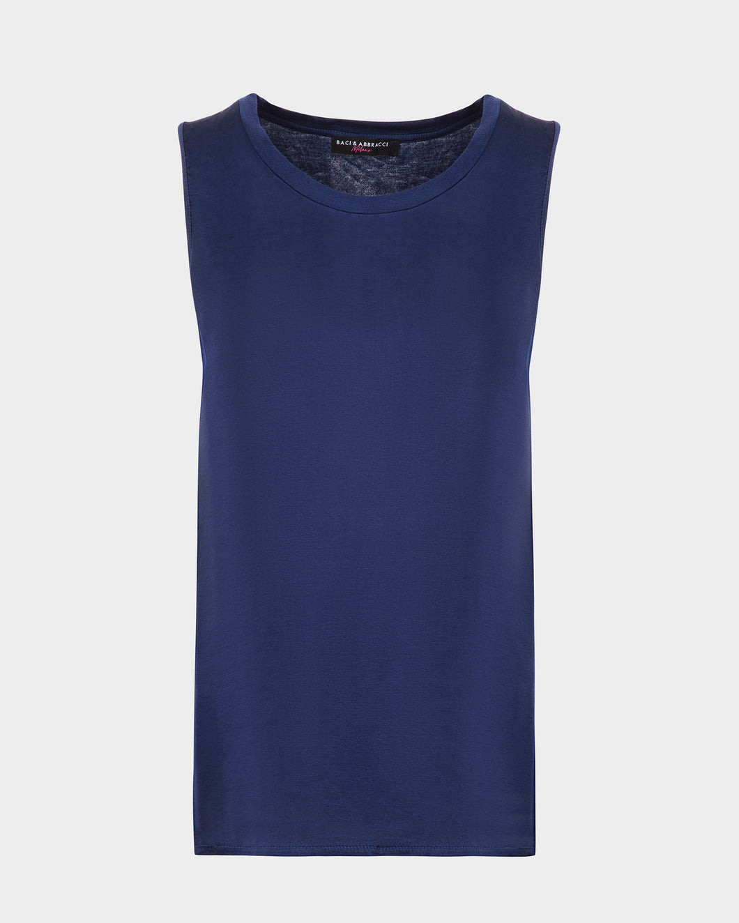 T-shirt smanicata in viscosa